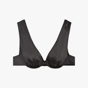 WeWoreWhat Danielle Bernstein Black Underwire V-Neck Stretch Bra Top XS